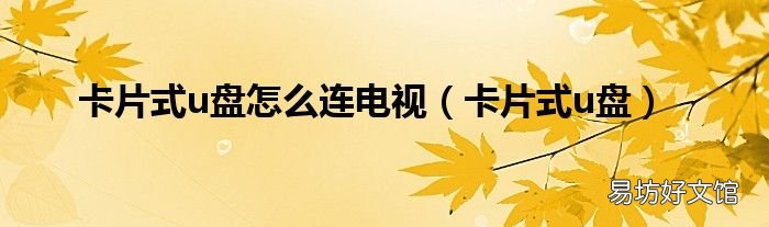 卡片式u盘 卡片式u盘怎么连电视
