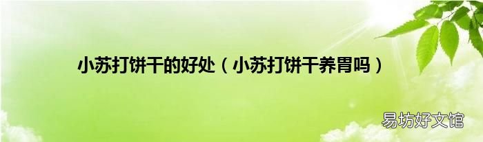 小苏打饼干养胃吗 小苏打饼干的好处