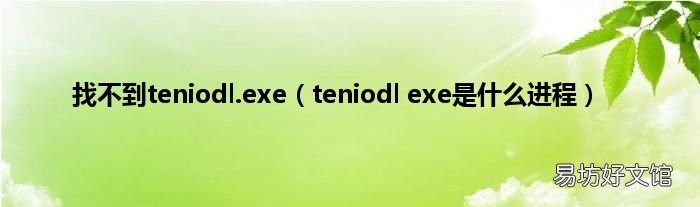 teniodl exe是什么进程 找不到teniodl.exe