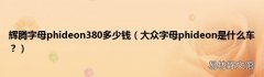大众字母phideon是什么车？ 辉腾字母phideon380多少钱
