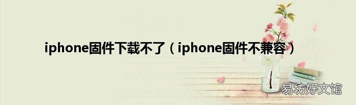 iphone固件不兼容 iphone固件下载不了