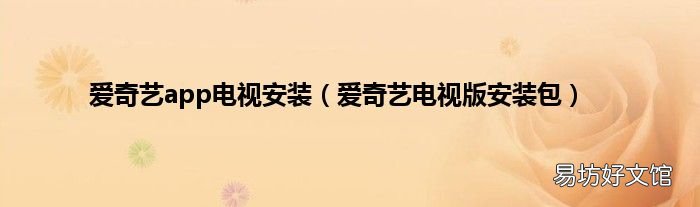 爱奇艺电视版安装包 爱奇艺app电视安装