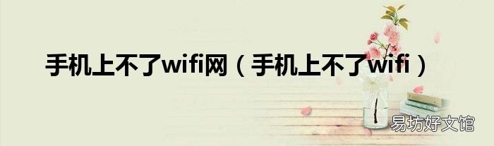 手机上不了wifi 手机上不了wifi网