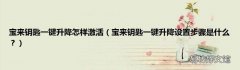 宝来钥匙一键升降设置步骤是什么？ 宝来钥匙一键升降怎样激活