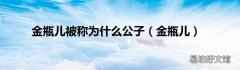 金瓶儿 金瓶儿被称为什么公子