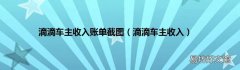滴滴车主收入 滴滴车主收入账单截图