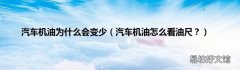 汽车机油怎么看油尺？ 汽车机油为什么会变少