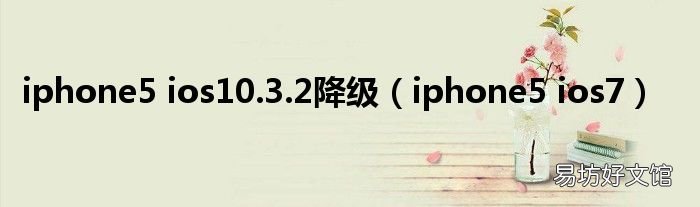 iphone5 ios7 iphone5 ios10.3.2降级