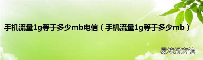 手機流量1g等于多少mb 手機流量1g等于多少mb電信