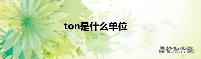 ton是什么单位