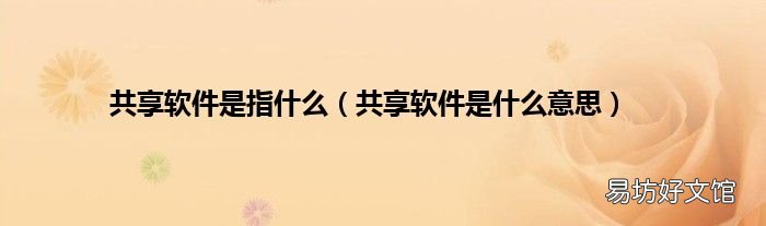 共享软件是什么意思 共享软件是指什么