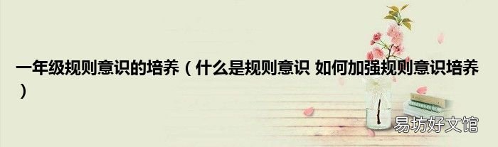 什么是规则意识 如何加强规则意识培养 一年级规则意识的培养