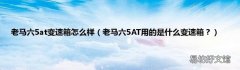 老马六5AT用的是什么变速箱？ 老马六5at变速箱怎么样