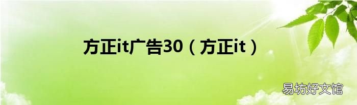 方正it 方正it广告30