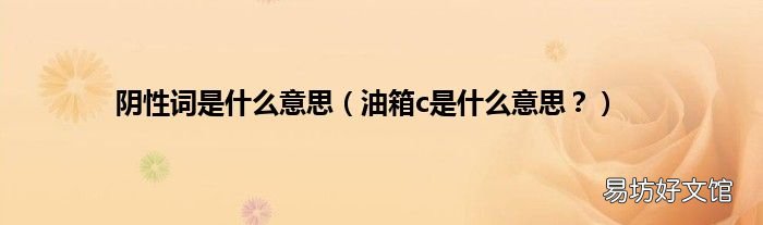 油箱c是什么意思？ 陰性詞是什么意思