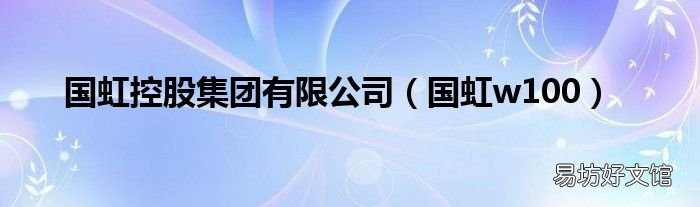 国虹w100 国虹控股集团有限公司