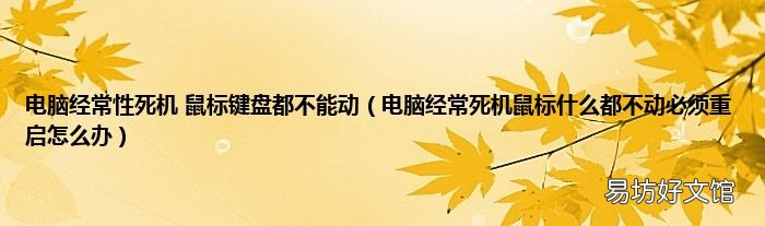 电脑经常死机鼠标什么都不动必须重启怎么办 电脑经常性死机 鼠标键盘都不能动