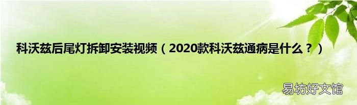 2020款科沃兹通病是什么? 科沃兹后尾灯拆卸安装视频