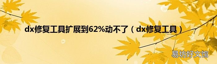 dx修复工具 dx修复工具扩展到62%动不了