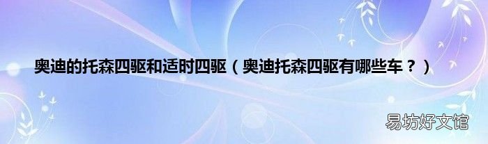 奥迪托森四驱有哪些车? 奥迪的托森四驱和适时四驱