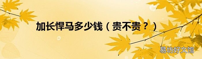 贵不贵？ 加长悍马多少钱