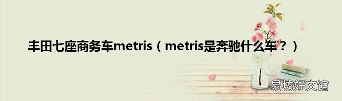 metris是奔驰什么车? 丰田七座商务车metris