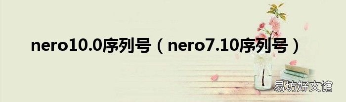 nero7.10序列号 nero10.0序列号