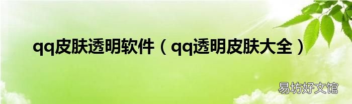 qq透明皮肤大全 qq皮肤透明软件