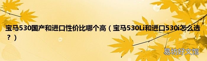 宝马530Li和进口530i怎么选? 宝马530国产和进口性价比哪个高