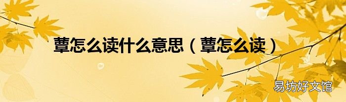 蕈怎么读 蕈怎么读什么意思