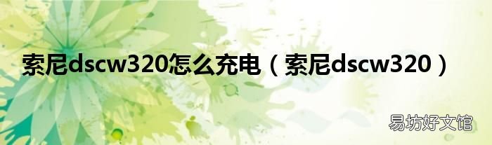 索尼dscw320 索尼dscw320怎么充电
