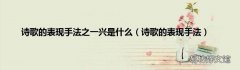 诗歌的表现手法 诗歌的表现手法之一兴是什么