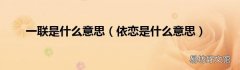 依恋是什么意思 一联是什么意思