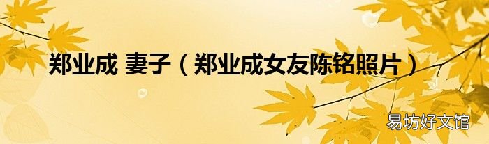 郑业成女友陈铭照片 郑业成 妻子