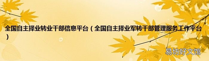 全国自主择业军转干部管理服务工作平台 全国自主择业转业干部信息平台