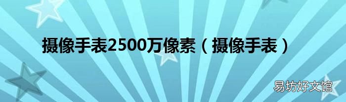 摄像手表 摄像手表2500万像素