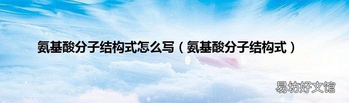 氨基酸分子结构式 氨基酸分子结构式怎么写