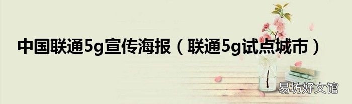 联通5g试点城市 中国联通5g宣传海报