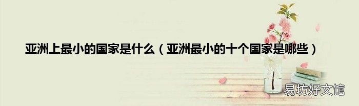 亚洲最小的十个国家是哪些 亚洲上最小的国家是什么