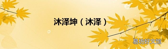 沐泽 沐泽坤