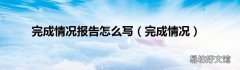 完成情况 完成情况报告怎么写