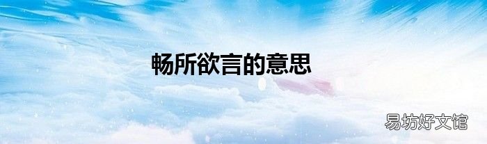 畅所欲言的意思