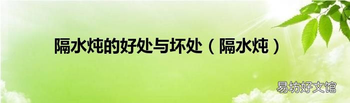 隔水炖 隔水炖的好处与坏处