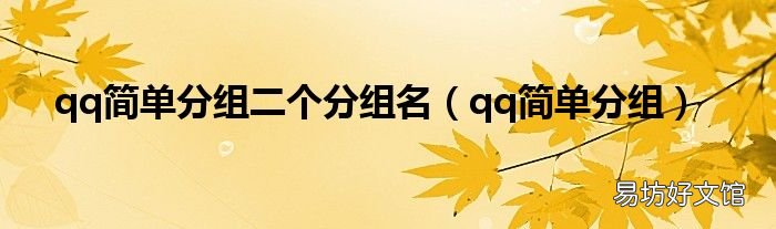qq简单分组 qq简单分组二个分组名
