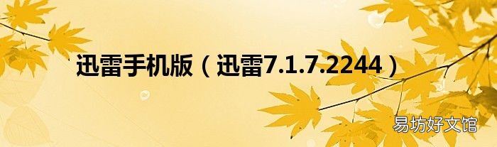 迅雷7.1.7.2244 迅雷手机版