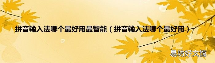 拼音输入法哪个最好用 拼音输入法哪个最好用最智能