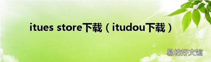 itudou下载 itues store下载