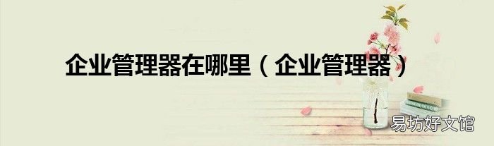 企业管理器 企业管理器在哪里