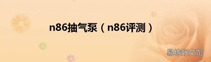 n86评测 n86抽气泵
