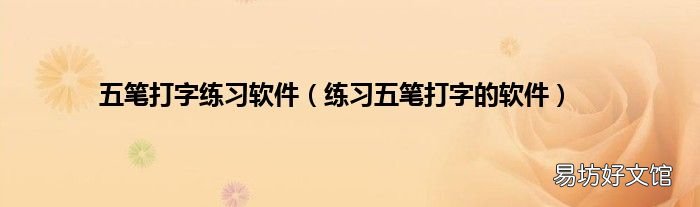 练习五笔打字的软件 五笔打字练习软件